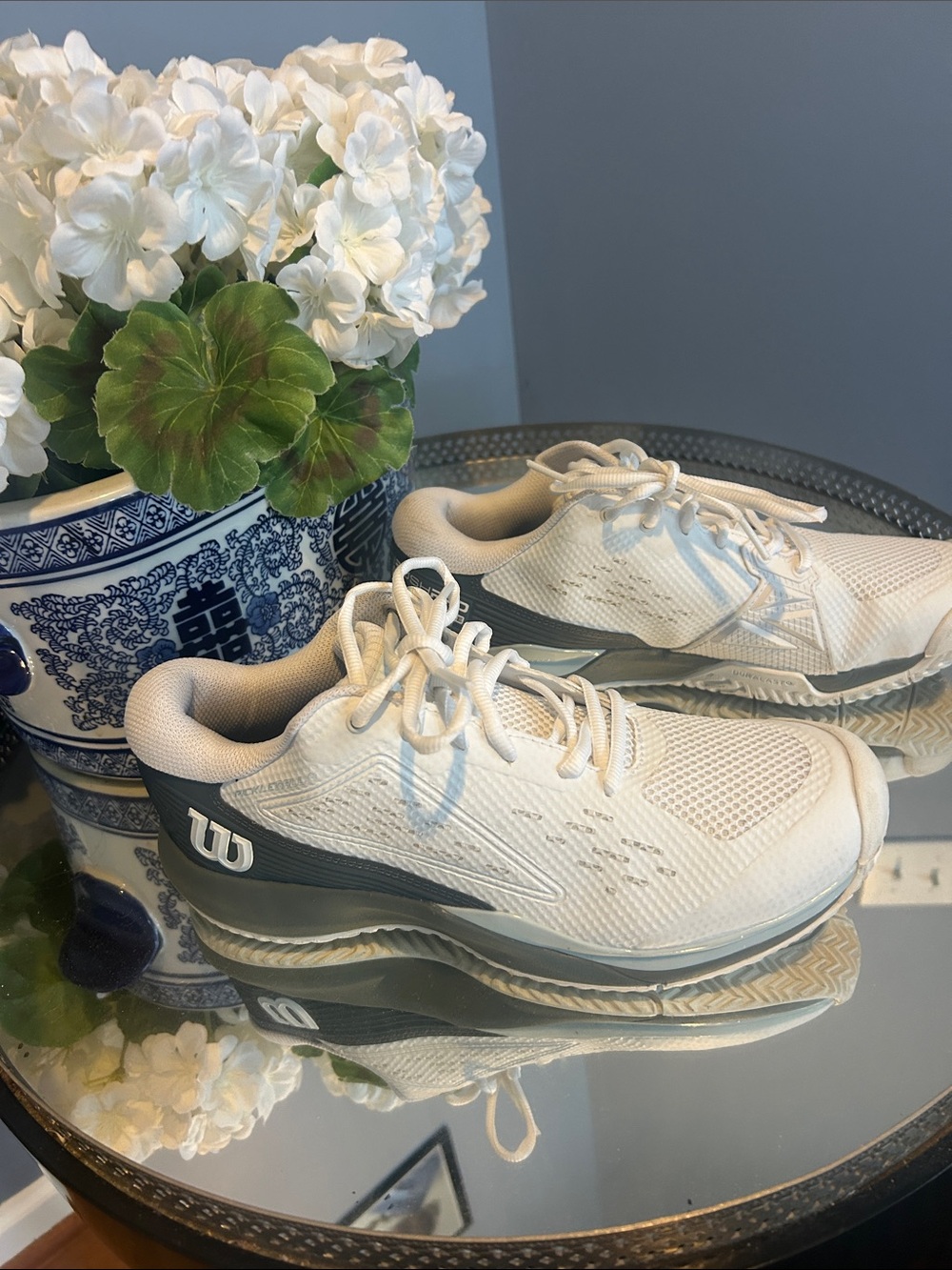 Wilson WOMENS TENNIS- PICKLEBALL White and Gray Athletic Tennis Shoes